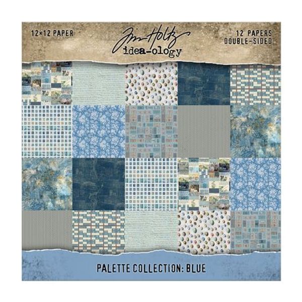 Tim Holtz - Idea-ology - Palette Collection - 12 x 12 " - BLUE - 12 pk