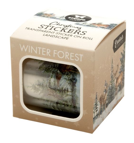 Winter Forest Transparent Stickers on Roll 49
