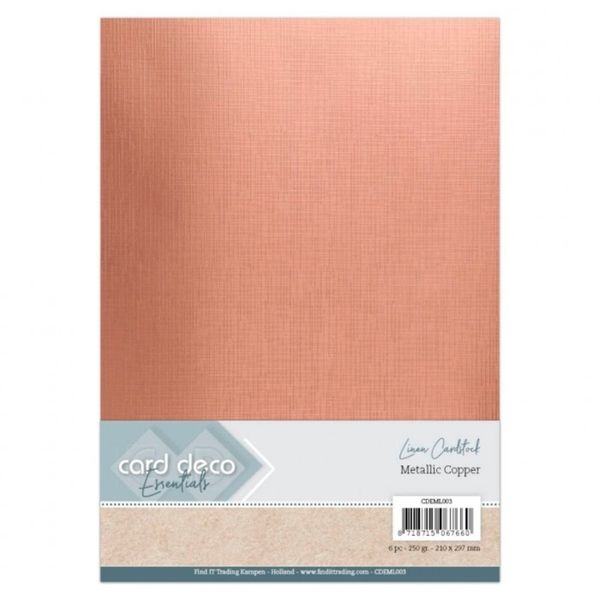 Linen Cardstock - Metallic Copper (6pcs) - A4