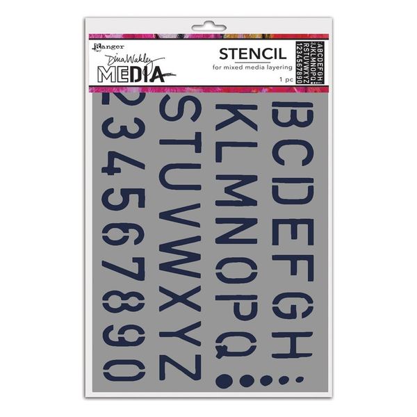School Style Alpha - Dina Wakley Cling Stencils 