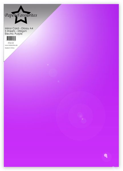 Electric Purple A4 Mirror Card Glossy 250gsm (5pcs) 