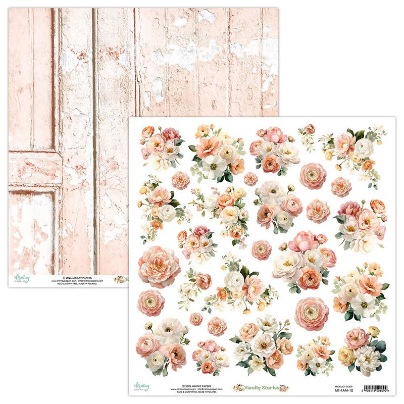 Family Stories 12x12 Inch Fussy Cut Floral Paper