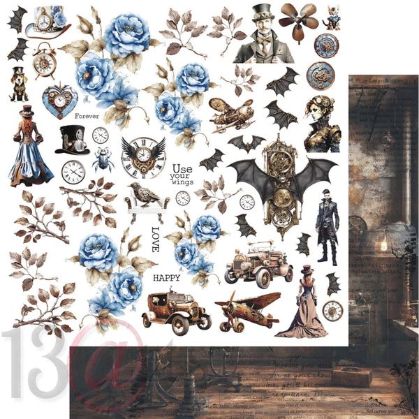 Paper pad VINTAGE IN BLUE 12x12" 