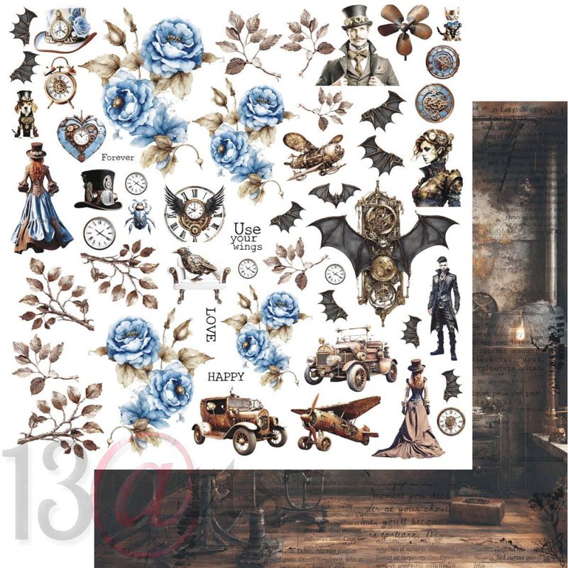 Paper pad VINTAGE IN BLUE 12x12