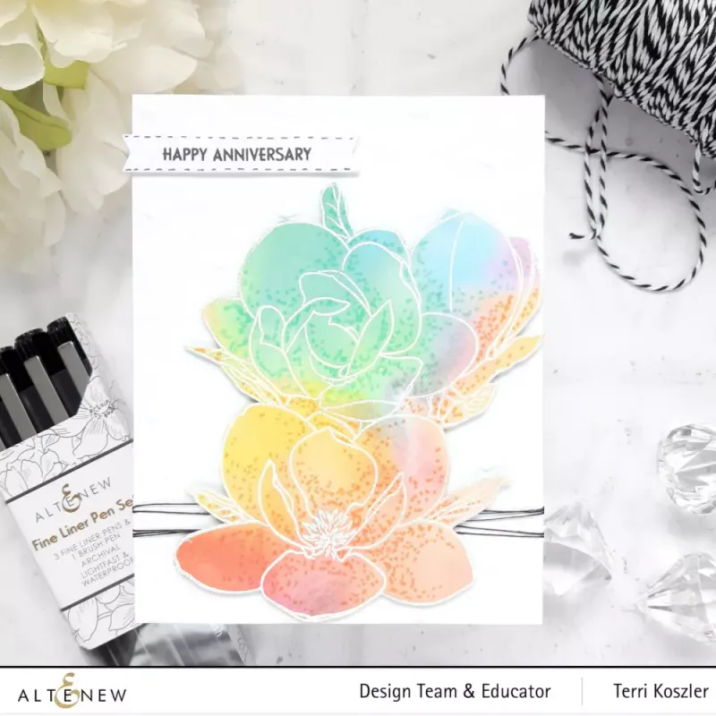 Paint-A-Flower: Magnolia Rustica Rubra Outline Stamp Set
